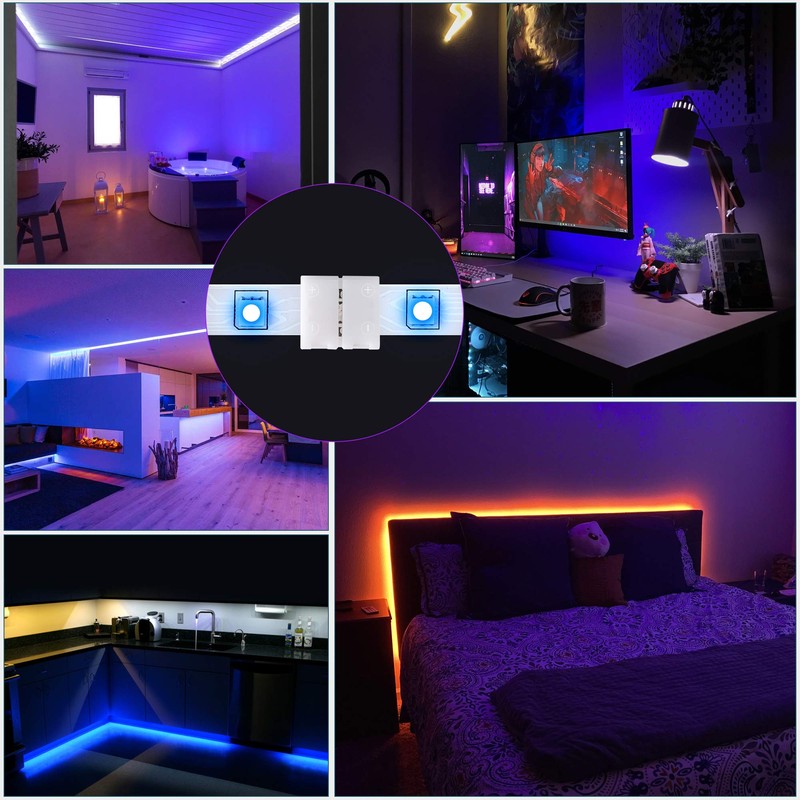 JACKYLED (10-Pack) - 10Pcs 4-Pin RGB LED Light Strip Connector,