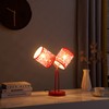 ORE HBL2605 in Bohemian Paisley 2-Light Cylinder Table Lamp, Red,