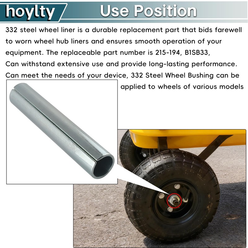hoylty 332 Steel Wheel Bushing 1/2“ ID X 5/8” OD