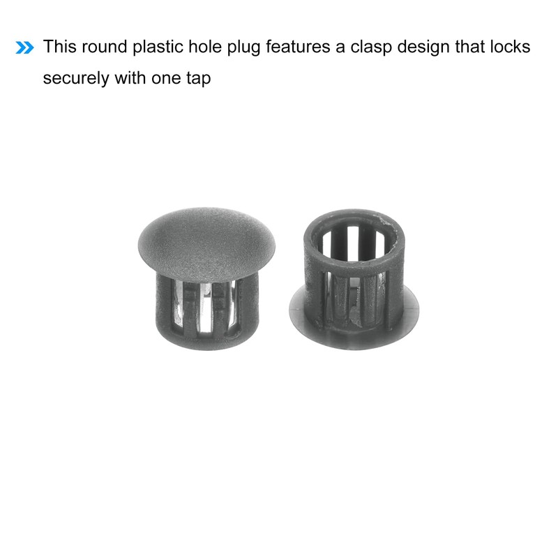 sourcing map 64PCS 11mm(3/8") Dark Grey Plastic Hole Plugs, Flush