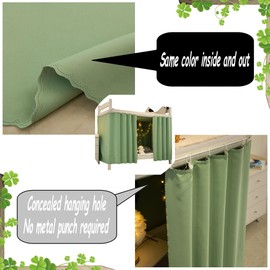 Lightolife Super Soft Blackout Bunk Bed Curtains for Twin Home Dorm, Filter Out 99% of The Light, Green, 1 Panel