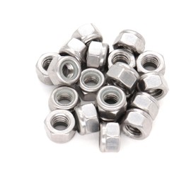 binifiMux 1/4-20 Inch Nylon Inserted Self Locking Nylock Nuts 304 Stainless Steel for Furniture, Tools, Handle, Pack of 115