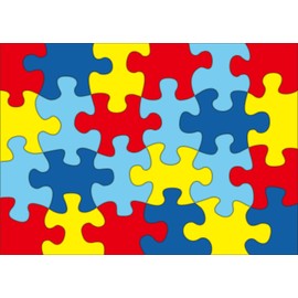 CORFOTO 7x5ft Fabric Colorful Picture Puzzle Backdrop for Photography Autism Awareness Jigsaw Background Kids Adult Game Themed Birthday Party Decorations Holiday Baby Shower Photo Studio Props