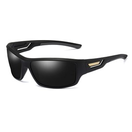 Cyxus Cycling Glasses Polarised Sunglasses Men Women UV400 for Travel Driving Fishing Golf (1070 Black)