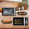 2 Pack Microwave Bacon Tray Ceramic Cooker with Drip Rack,