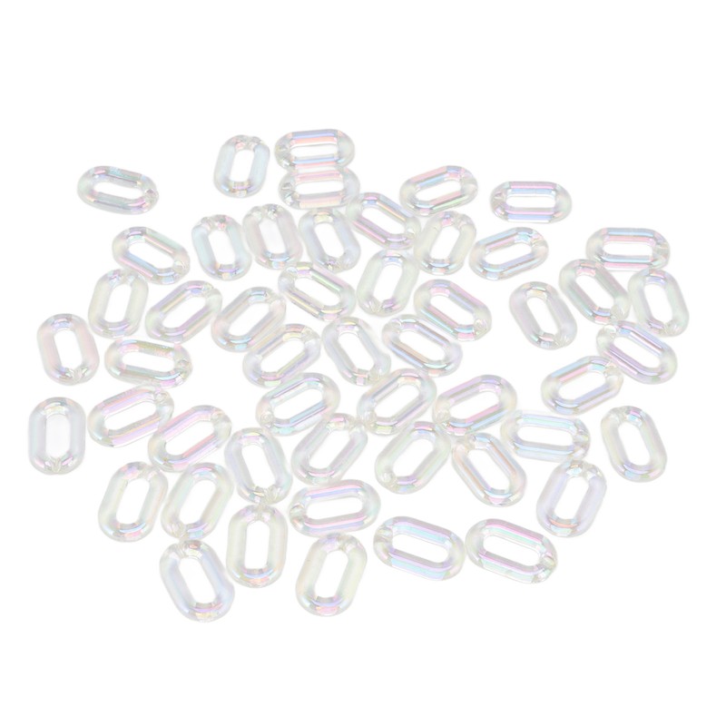 50PCS Acrylic Linking Rings Transparent DIY Assemblable Transparent Color Plating