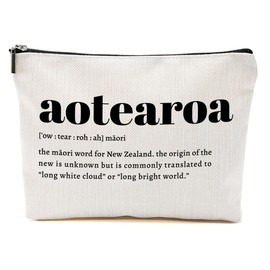 Aotearoa Definition, Funny Makeup Bag, Maori New Zealand Definition, Hawaiian Gifts, North Island Inspirational Cosmetic Bag, Christmas Thanksgiving Birthday Gifts for Women Female Sister Aunt