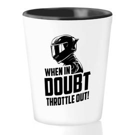 Bubble Hugs Sport Bike Shot Glass 1.5 oz - Boys, Girl, Teenagers,Adults, Bike Lover, Athletes - Cycling, Riding, Tricycle, Gloves, Helmet (When It Doubt)