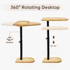 SEHAUSEU C Shaped End Table for Couch,360° Swivel Height Adjustable