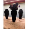 Decorative Black Coffin Shaped Flower Vase, 9 x 4 inches