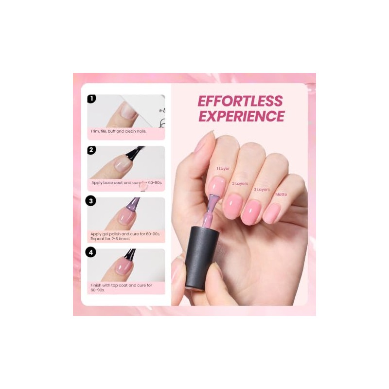 Beetles Esmalte en Gel Nude Jelly, Kit de 20 Colores