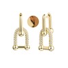 Gold Paperclip Earrings for Women 18K Gold Plated Chunky Hoop