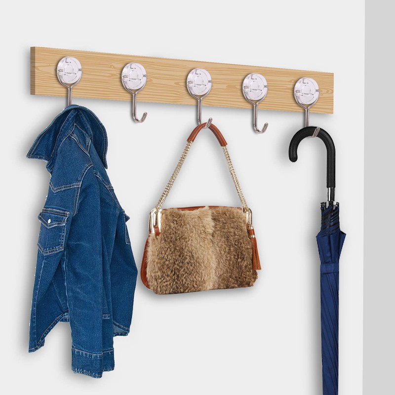HARMIEY Plasterboard Veneer Wood Hooks Three Pin Hooks Clear Hooks
