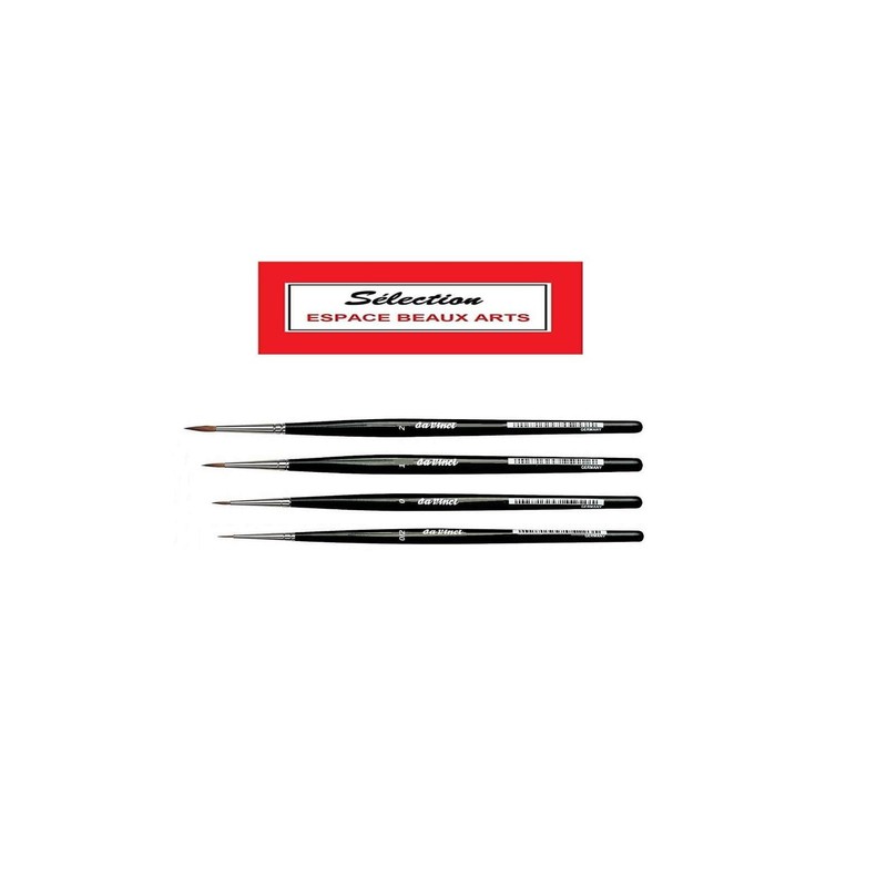Da Vinci Red Sable Brush Set 2/0, 0, 1, 2