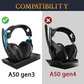 SOULWIT Replacement Earpads for Astro A50 Gen3 (Do Not Fit A50 Gen 4) Headset, Ear Pads Cushions with Durable Mesh Fabric, Noise Isolation Foam - Black