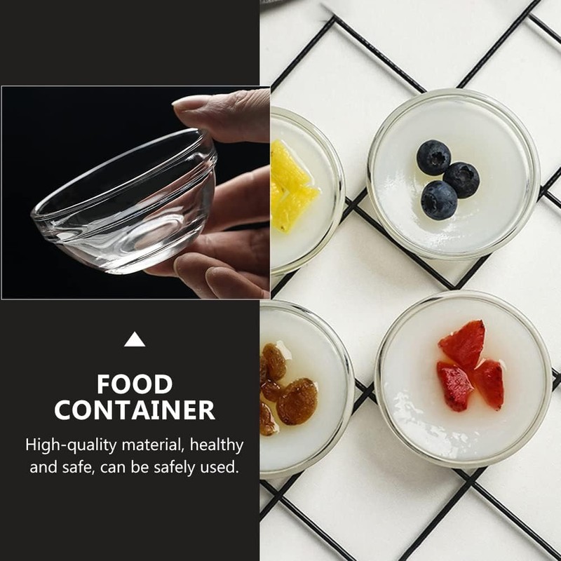 Set of 10 Mini Prep Bowls, 2.36 Inch Small Glass