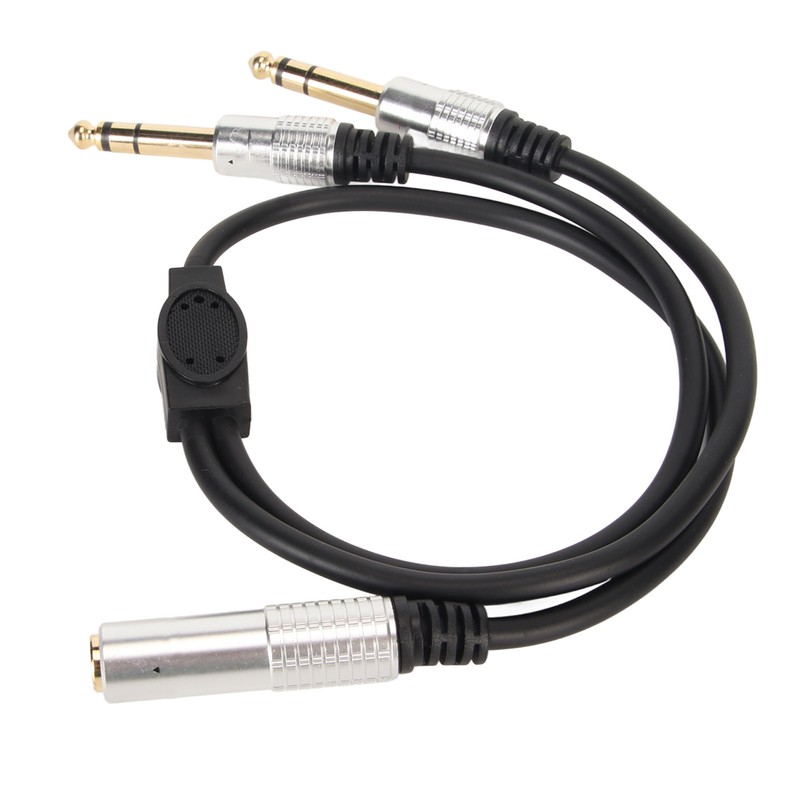 6.35mm Splitter Y Cable Mono Female to Dual Male 1/4