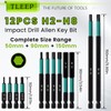 TLEEP Impact Drill Allen Key Set 50mm+90mm+150mm Long, Allen Wrench