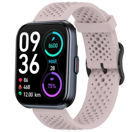 Lamshaw ID208 Plus, IDW13, IDW16, IDW17, IDW19, IDW20, IDW21, IDW23, IDW25, IDW26 Smartwatch Bands, Sport Strap Watchband Compatible for Quican, aeac, WMK ID208 Plus 1.8 Inches Smart Watch (Pink)