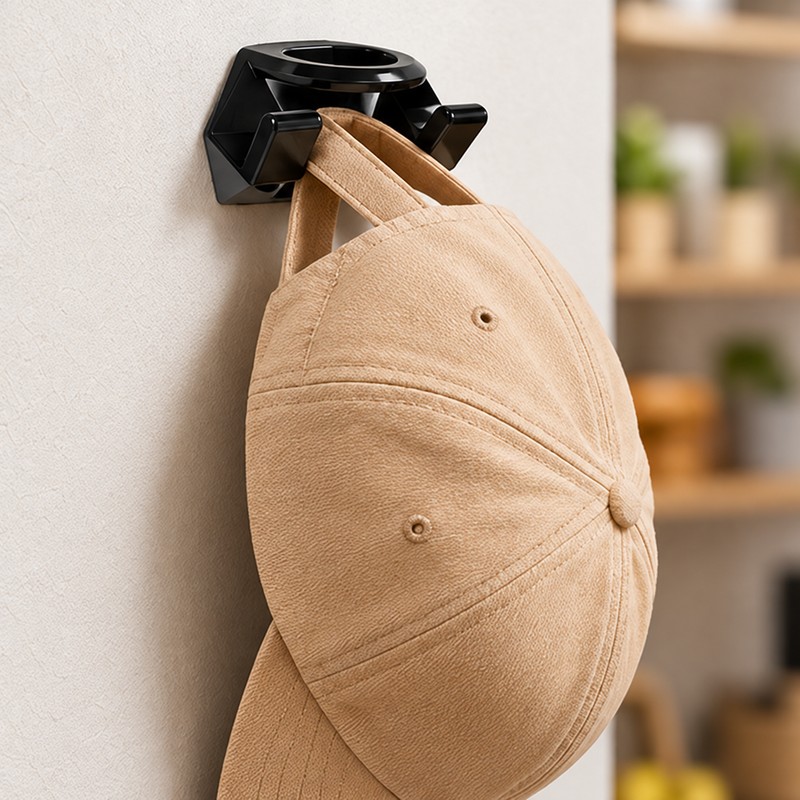 Adhesive Hat Racks for Wall & Door – Plastic No-Drill