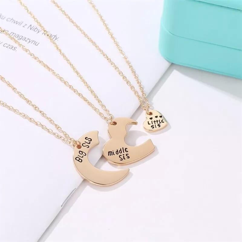 Deluxe 3 Collares Hermanas Amor Regalo Corazón Familia Sorpresa