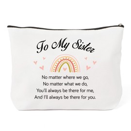 QONCV Cosmetic Bags, Best Sister Gifts for Women Christmas Birthday, Make Up Bag Presents for Sister