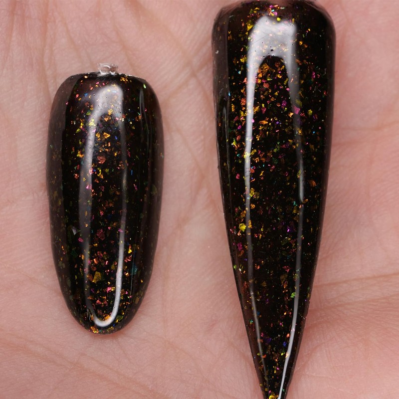 Glow in the dark Black Nail Acrylic Powder with Chameleon