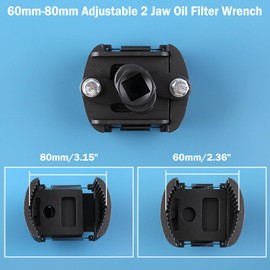 LEONTOOL Oil Filter Wrench, Adjustable, 2 Jaws, 2 Jaws, 2.4 - 3.1 inches (60 - 80 mm), Adjustable Oil Filter Wrench, Universal Adjustable Wrench, For Removing and Removing Tools for Cars, Trucks, Asia