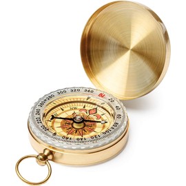 JSD Gold Metal Pocket Compass, Compact, Ideal for Hiking, Camping, Outdoor Activities