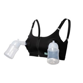 Motif Medical Hands-Free Pumping & Nursing Bra 2.0 - Stretchable Fabric Breast Pumping Bras For Women w/ Front Zipper & Adjustable Straps - Breast Pump Bra for Motif Luna, Duo, Twist & More - (XL)