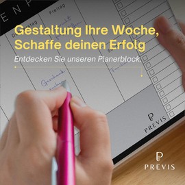 Previs Brand Weekly Planner Pad A4 (21 x 29 cm) with 50 Sheets and Minimalist Design - Desk Pad Weekly Planner Writeable