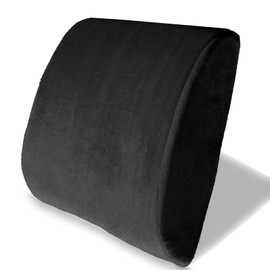 Bookishbunny Premium Memory Foam Lumbar Support Cushion Pillow (Black)