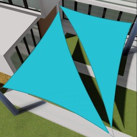 E&K Sunrise 12' x 12' x 17' Waterproof Sun Shade Sail -Turquoise Green Right Triangle UV Block Durable Awning Perfect for Canopy Outdoor Garden Backyard-Customized