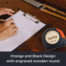 Gifts for Dad Who Wants Nothing, Measuring Tape Measure 25 ft, Home Improvement, Papa Gifts from Grandchildren, Grandpa Gifts from Grandchildren, No One Measures Up to You Tape Measurer, Men (Daddy I)