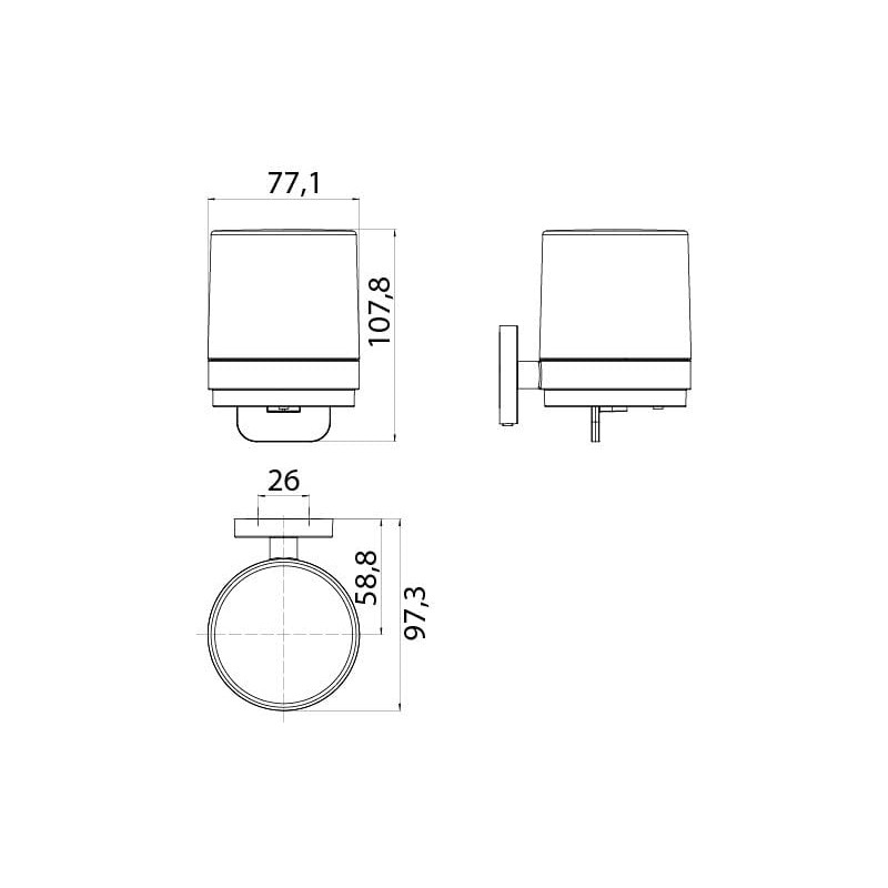 Emco Round Liquid soap Dispenser, one-Handed Operation, Black, 98 x