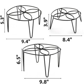 Covzoe Set of 3 Pizza Stand Holders, Heavy Duty Metal Wire Pizza Tray Riser, Tabletop Pizza Display Rack, Petal Shaped Design Food Serving Stand for Home Restaurant Party, 3 Size