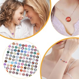 JOFONY Pack of 100 Lucky Stone Colourful Glass Stones, 12 mm Mixed Colour Muggle Stones, Round European Retro Pattern Glass Cabochons for DIY Craft Jewellery Making Home Decoration