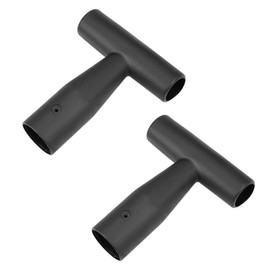 uxcell Shovel T Grip Handle, 35mm Inner Diameter PVC for Digging Raking Tool Black 2Pcs