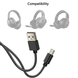boda USB Charger Charging Cable Cord Compatible for BERIBES 6EQ Modes WH202A WH305B, NUBWO G06, Binnune BW01 Headphones Gaming Headset