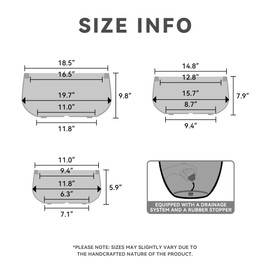 Kante 19.6",15.7",11.8" Dia Round Concrete Planters Set of 3, Outdoor Indoor Garden Plant Pots with Drainage Hole and Rubber Plug, Modern Curvaceous Design, Natural Concrete