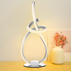 Neoglint Modern Spiral Table Lamp 3 Light Colors Night Light Ambient LED Nightstand Lamp Dimmable Bedroom Lamp Unique Lamps for Home Decor Living Room Bedroom Office