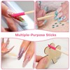 Noverlife 100Pcs Cuticle Crystal Sticks, Double End Matchsticks Detailing Stick,Sanding