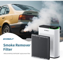 ECOSELF Genuine Replacement Air Purifier Smoke Remover Filter for HAP602/ HAP602WF Air Purifier Filter, High-Efficiency Activated Carbon Filter 3-Stage Repacement Filtration (1 Pack)