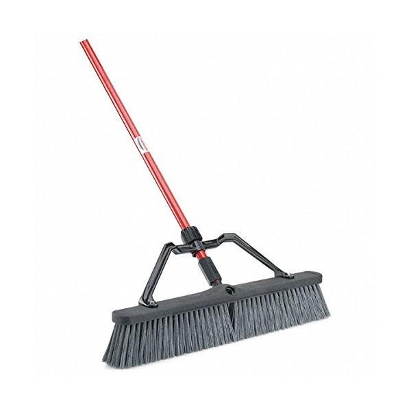 Libman 825 Rough-Surface Heavy-Duty Push Broom with Resin Brackets, 24"