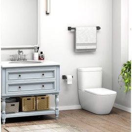 Towel Bar Matte Black 23.74", Angle Simple SUS304 Stainless Steel Bathroom Towel Holder, Shower Towel Rod, Single Towel Hanger Bar, Clothing Towel Rack for Wall