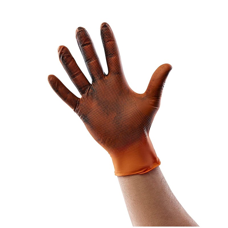 Venom Steel Orange Nitrile Gloves, 8 mil Thick, 100 Count,