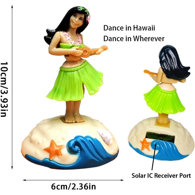 1 Pc Solar Powered Dancing Figures Decoration, Hawaiian Hula Dance