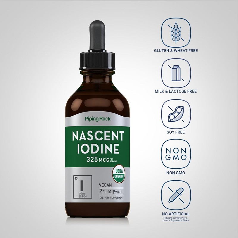 Piping Rock Nascent Iodine Drops Organic | 2 fl oz