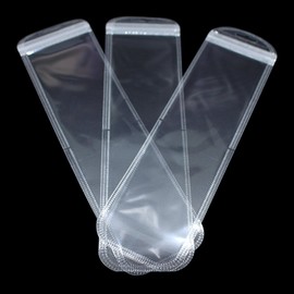 PABCK 100Pcs 2.36x7.28 inch (usable 1.97x5.9 inch) Self Sealing Bag with Hang Hole Resealable Zip Storage Lock Bag Clear Plastic Hanging Bag for Packaging