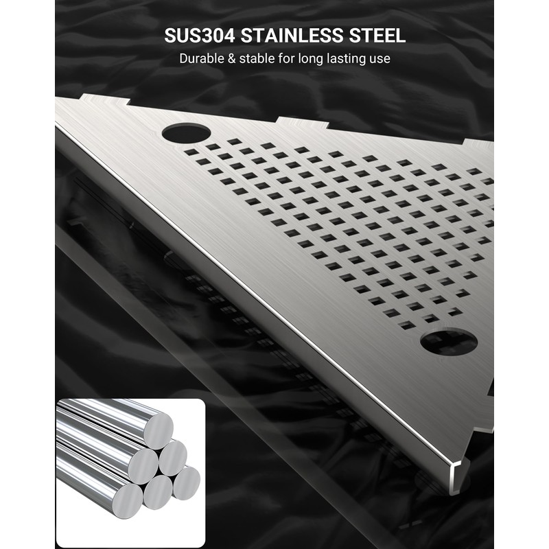 AJOBEND Corner Shower Shelves with Razor Slot & 2 Hooks,